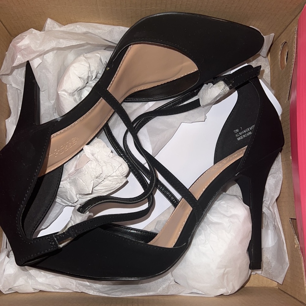 Charlotte Russe Toni heels - black matte suede